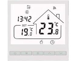 Vloerthermostaat - Temperatuurregelaar - Vloerverwarming - Wifi & App Bediening - 220V - Wit