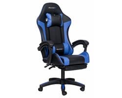 RACINGX - Gamestoel Met Voetsteun - Gaming stoel - Game stoel - Gaming Chair - Verstelbaar - - Max Gewicht 150 kg - Blauw