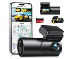 4K Dashcam met Voor- en Achtercamera - Wifi, Nachtzicht en 64GB SD-kaart