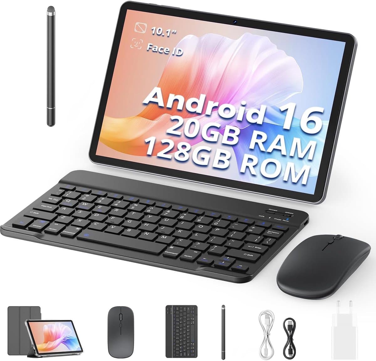 SnelShoppen - 10 Inch Android 16 Tablet met Octa-Core, 1280x800 HD IPS Scherm, 6600mAh, 2.4G 5G WiFi, Bluetooth 5.0, GPS, Ondersteuning Widevine L1, I — afbeelding 1