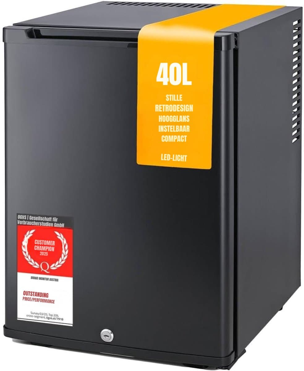 QORA® Mini Koelkast - Koelkast - Zwart - 41cm x 43cm x 57cm — afbeelding 1