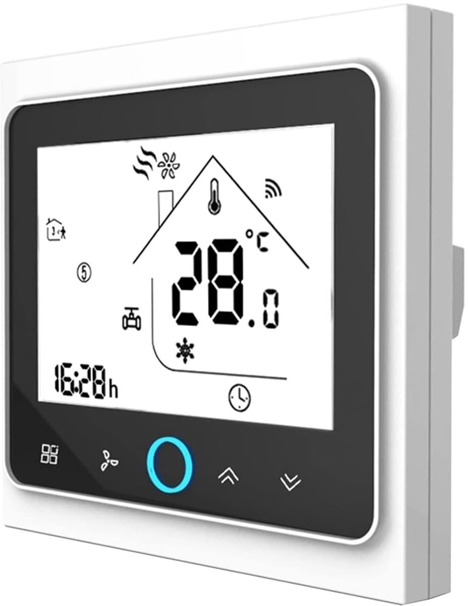Slimme Thermostaatsensor - Klimaatregelaar - Temperatuur Regelen - 5+2 Dagen Programmering - 0.5°C Nauwkeurigheid - Zwart Wit — afbeelding 1