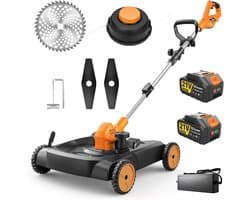 Accugrasmaaier 3-in-1 - Grasmaaier trimmer - Gazononderhoud - Borstelloze motor - 48 cm snijbreedte - Oranje