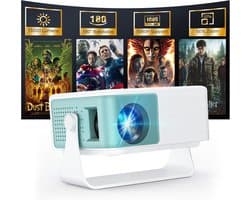 Mini Beamer HD 720P – Full HD Ondersteuning – Automatische Keystone – WiFi – Bluetooth – Draagbare Projector voor Home Cinema, Gaming en Presentaties