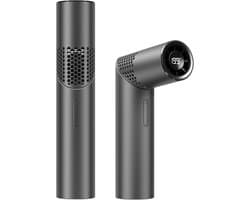 LISM-Draagbare turbineventilator, mini-ventilator, 199 toeren per minuut, 3000 mAh oplaadbare batterij, kleine zakventilator, 90° opvouwbare USB-ventilator, Geschikt voor kantoor, reizen, strand, kamperen, grijs.