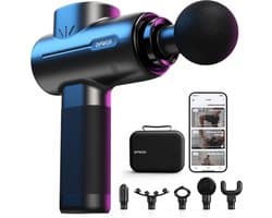 Massage Gun - Spierontspanner Percussie - Spierherstel - Bluetooth App Bediening - 18.5 cm Hoog - Zwart