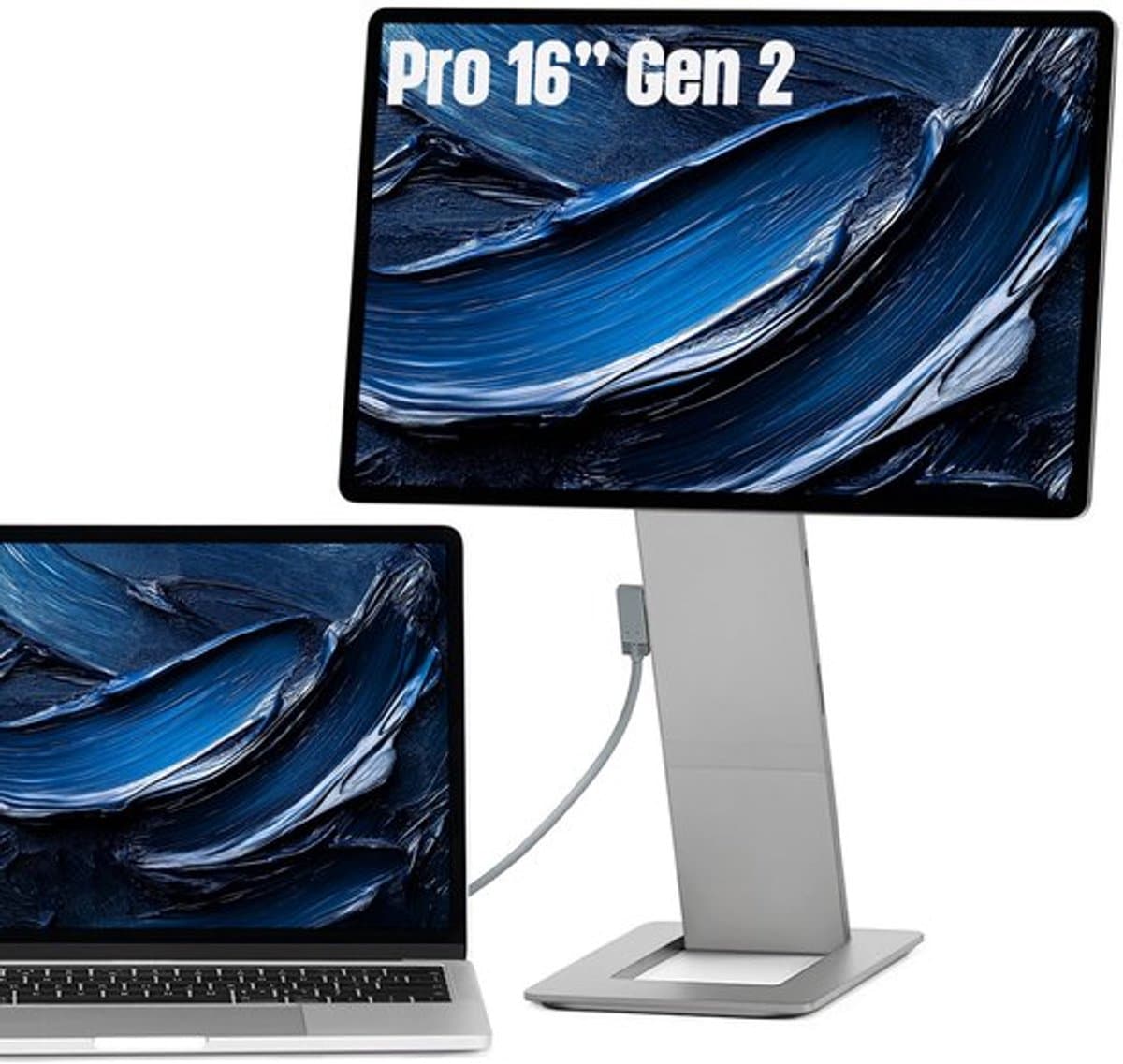 SOTSU® FlipAction Pro 16 inch Gen 2 - Portable Monitor 2.5K - 120 Hz - Draagbare Monitor voor Laptop - Tweede Scherm Laptop - USB-C 65W, Mini HDMI & DisplayPort - 100% DCI-P3 - Aluminium - Granite Grey - Extra Scherm voor Laptop - Draagbaar scherm — afbeelding 1