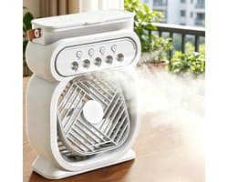 4-in-1 draagbare airconditioner, mini-airconditioner, 3 nevelstanden en 3 ventilatorsnelheden, kleine verdampingsluchtkoeler, USB mini-verdampingsluchtkoeler, geschikt voor slaapkamers, kantoren en op reis (wit).