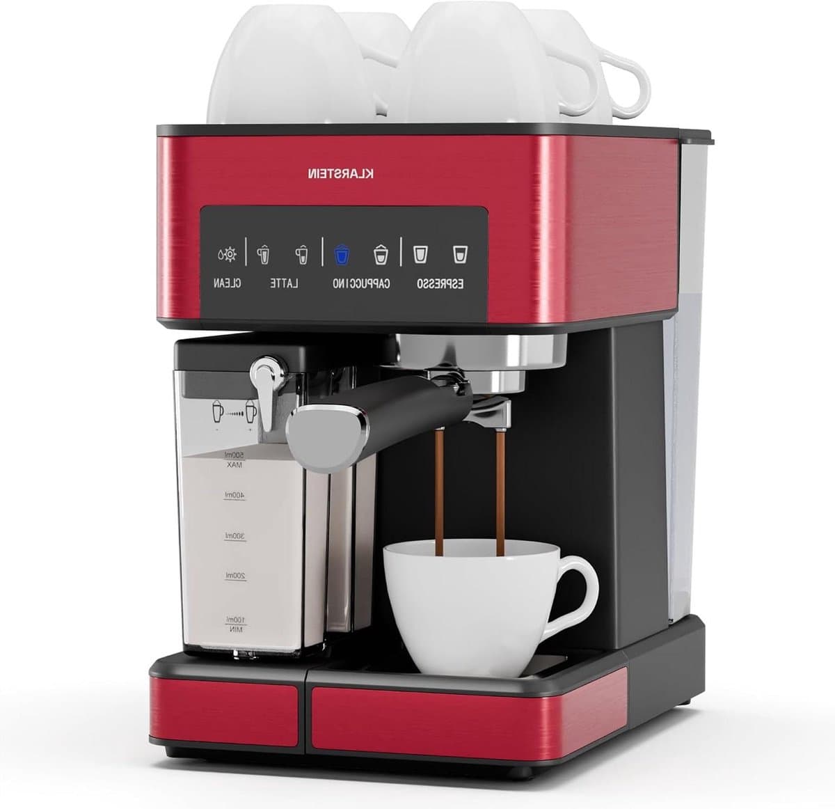 Espresso Machine - Koffiezetapparaat - Thuis Barista - Met Melkopschuimer - 1.8L Tank - Rood — afbeelding 1