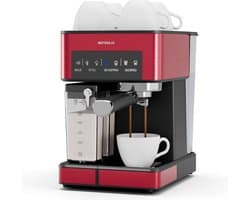 Espresso Machine - Koffiezetapparaat - Thuis Barista - Met Melkopschuimer - 1.8L Tank - Rood