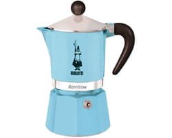Bialetti Rainbow Azzurro 3 Kops – Espressopot – Lichtblauw – Aluminium – 130 ml