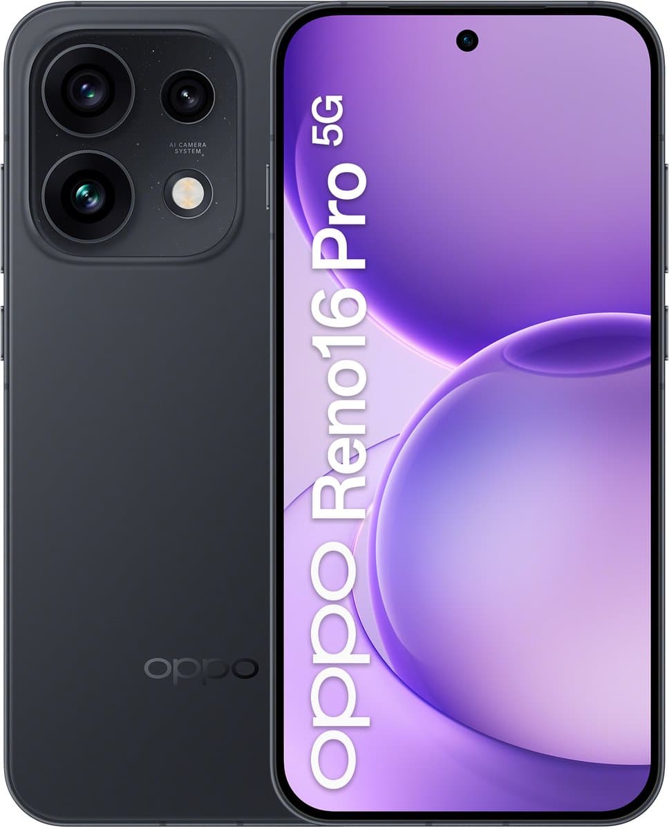 OPPO Reno16 Pro 5G 16,1 cm (6.32") Dual SIM Android 16.0 USB Type-C 12 GB 512 GB 6000 mAh Zwart — afbeelding 1