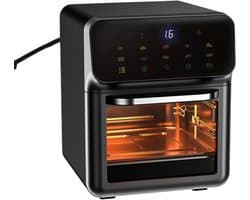 Heteluchtoven met Rotisserie - Keukenapparaat - Maaltijden Bereiden - 3D Luchtstroom Technologie - 15 Liter - Zwart