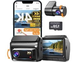 Auto Camera - Rijrecorder - Veiligheid Onderweg - Voor en Achter - 128GB Opslag - Zwart