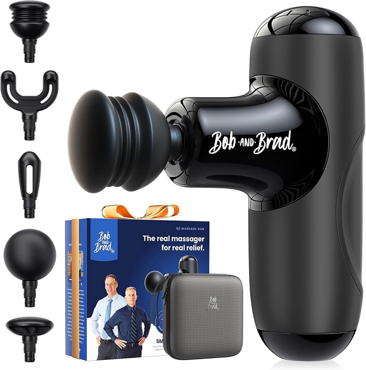 Mini Massage Gun - Draadloos Massagepistool - Diepe Spiermassage - USB-C Oplaadbaar - Brushless Motor - Inclusief Reisetui - Compact - Voor Rug - Schouders - Nek - Benen - Sport en Herstel - Zwart — afbeelding 1