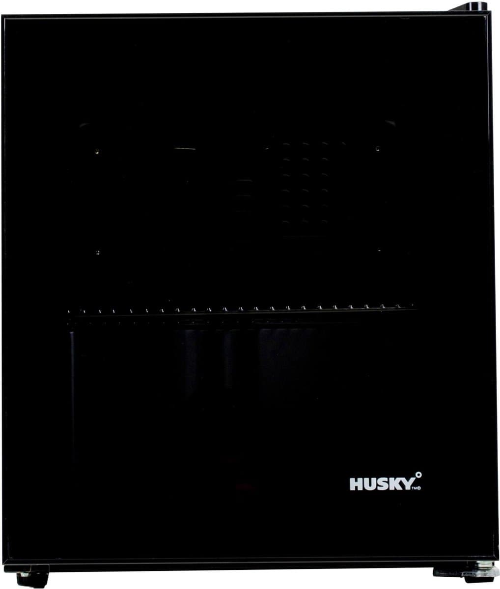 Husky KK50-BKCNS-BK-HU - Mini Koelkast - Met Glazen Deur - Minibar - Zeer stil 39db - 48 Liter - Zwart — afbeelding 1