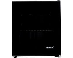 Husky KK50-BKCNS-BK-HU - Mini Koelkast - Met Glazen Deur - Minibar - Zeer stil 39db - 48 Liter - Zwart
