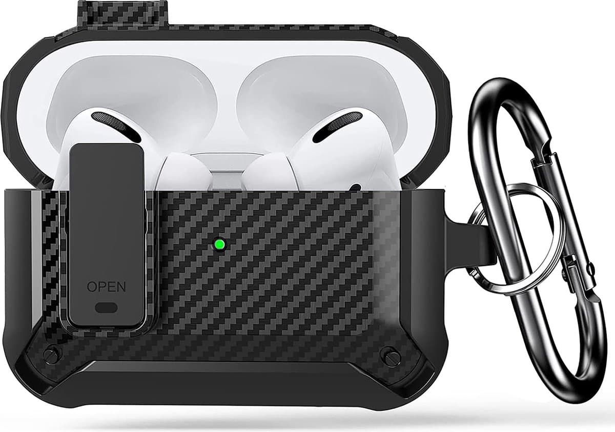 YONO Hoesje geschikt voor Airpods Pro 2 -1 - Case - Lock - Carbon Look — afbeelding 1