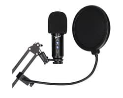 Whitemill Studio Microfoon met arm - Condensator - Gaming Microfoon - Streaming - USB - Met Standaard - PC - MAC - PS5 - Plopkap - Noise Canceling