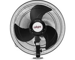 Ralight - Wandventilator 50cm - Professionele kwaliteit - Zwart - 3 standen - Zwenkbaar - Erg sterk en krachtig