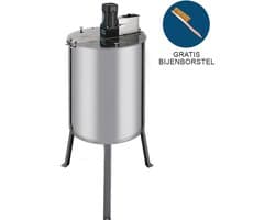 Honing Centrifuge - Elektrisch 900 rpm-1400 rpm - RVS - Capiciteit: 4 Honingramen - Inclusief bijenborstel - honing slinger