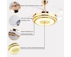 Moderne Gouden Plafondventilator met Dimbaar Licht en Afstandsbediening