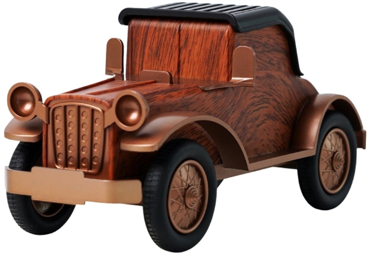 RetroDrive Bluetooth Speaker Vintage Auto – 5W Draadloze Speaker – Bluetooth 5.0 – FM Radio – USB – TF-kaart – AUX – Telefoonhouder – Bruin — afbeelding 1
