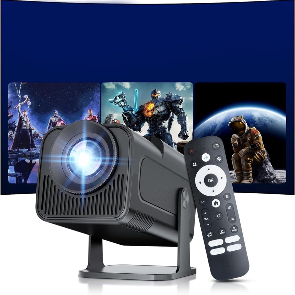 Mini Beamer - Film Projector met Bluetooth - Draagbare Beamer - 4K Kwaliteit - Zwart — afbeelding 1