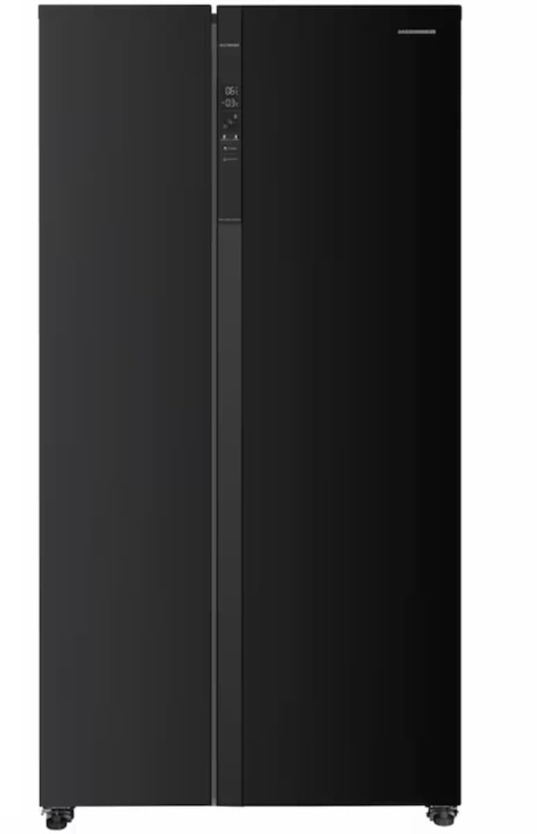 Heinner HSBS-HM532NFBKE++ Amerikaanse Side-by-Side Koelkast – 532 L – Full No Frost – LED Touch Display – Smart Eco Functie – Super Vriezen – Zwart – 5 Jaar Garantie — afbeelding 1