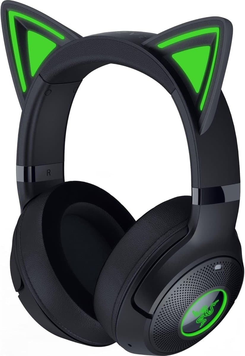 RAZER Kraken BT Kitty Edition V2 Over-ear Draadloze gaming-headset met Ruisonderdrukking Zwart — afbeelding 1
