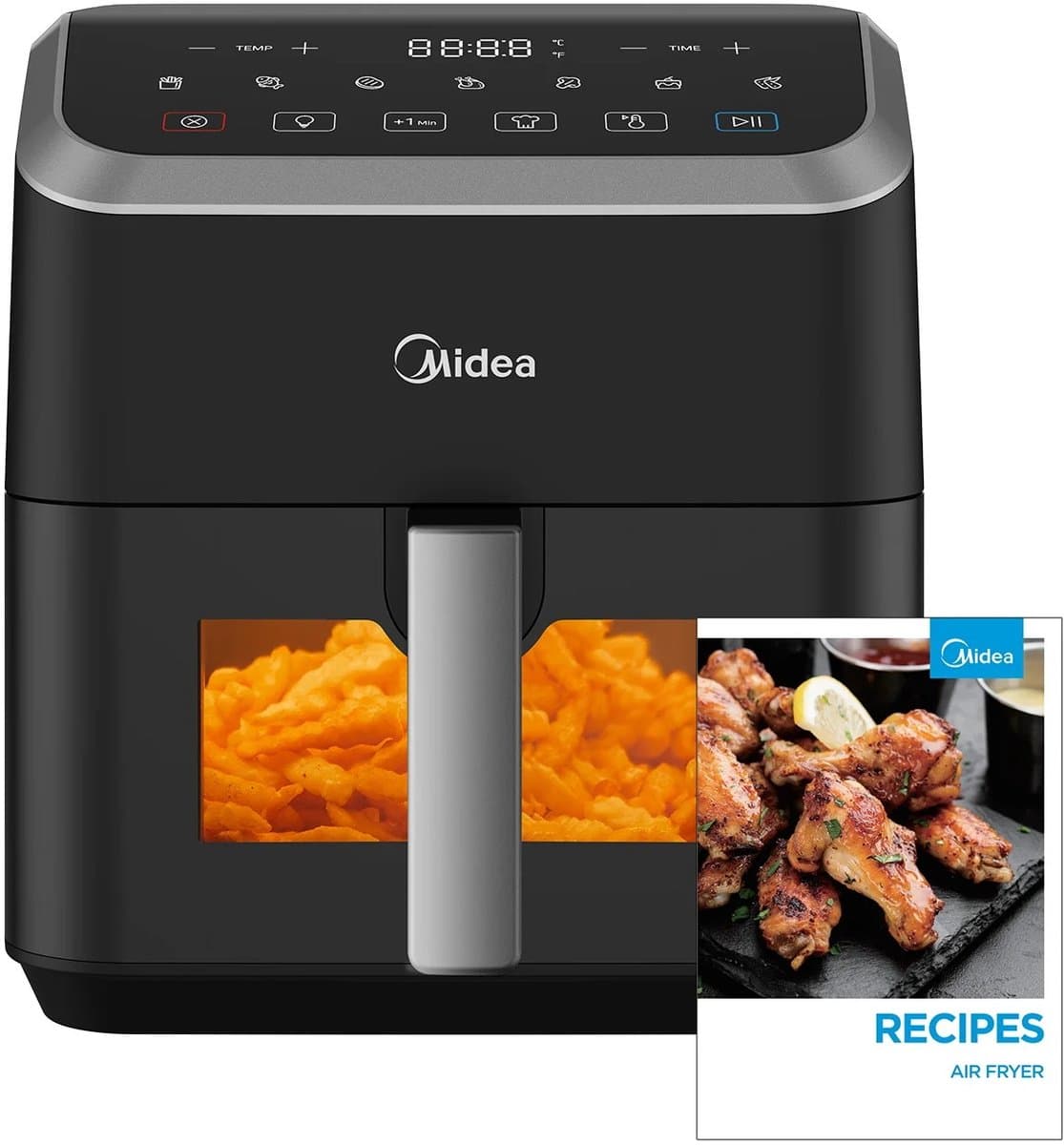DeXem - Heteluchtfriteuse 7L - airfryer - airfryer oven - heteluchtoven - Midea Heteluchtfriteuse - Heatxpress-Technologie - 90% Minder Olie - Energie En Tijdbesparing Met 7 Pre sets, — afbeelding 1