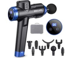 Massagepistool met 30 snelheden en 8 massagekoppen - led-display touchscreen - nek, schouder en rugmassage (bubbel)