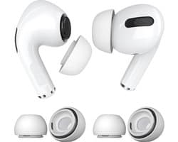MMOBIEL 3 Paar Vervangende Oordopjes Tips Geschikt voor AirPods Pro Gen 1 & 2 - Antislip Siliconen Oordopjes met Ruisonderdrukkingsgat, Draagbare Opbergdoos en Passen in Oplaadcase - M - Wit