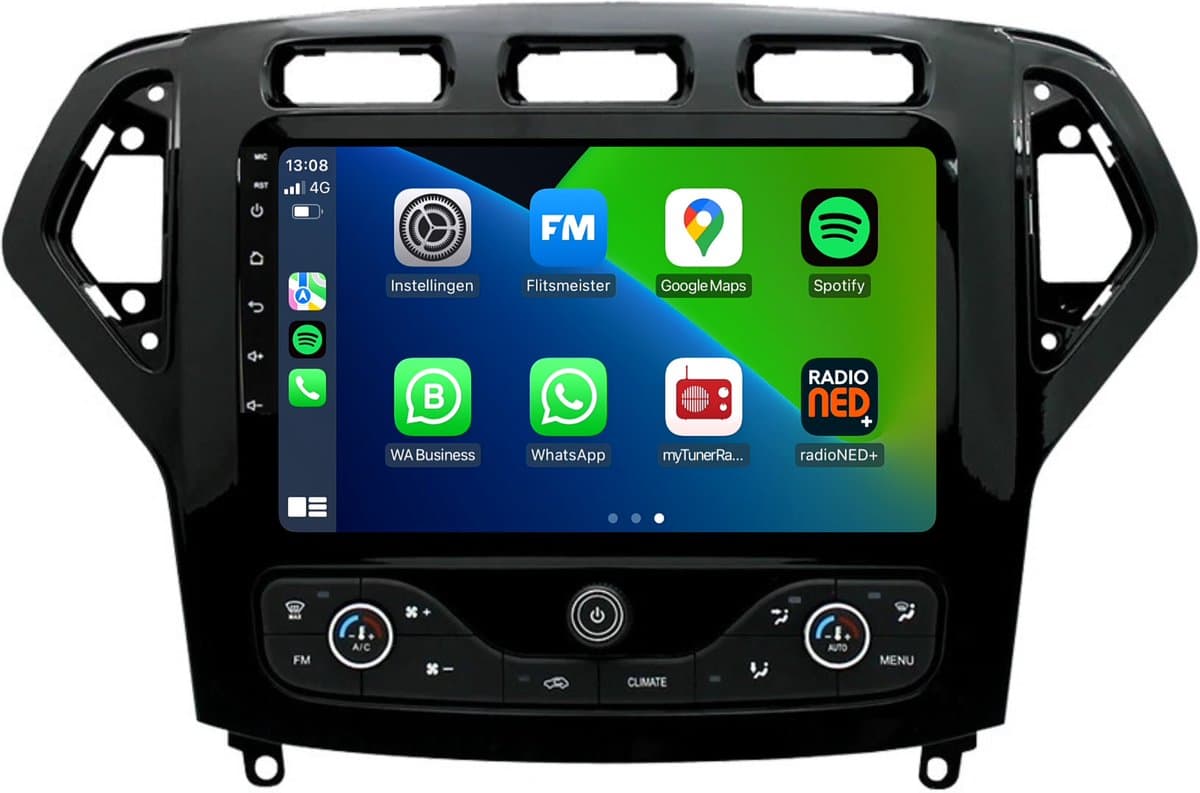 Carplay autoradio voor Ford Mondeo | 2007 t/m 2014 | Android 13 | Draadloos Apple Carplay & Android auto | 2GB + 32GB | 8-Core processor | Davilon | 2025 model | 2007 2008 2009 2010 2011 2012 2013 2014 | Bluetooth & Wifi — afbeelding 1