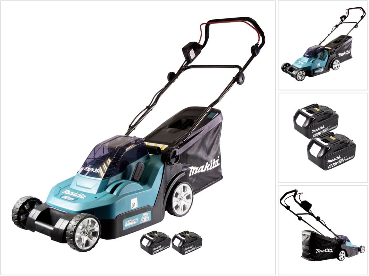 Makita DLM 432 T2 accumaaier 36 V (2x 18 V) 43 cm + 2x accu 5,0 Ah - zonder lader — afbeelding 1