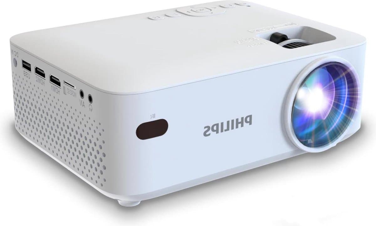 Vaste videoprojector scherm 65 inch (165 cm) LED NeoPix 100 - met hifi-stereo-luidsprekers - USB HDMI - compact wit Beamer — afbeelding 1