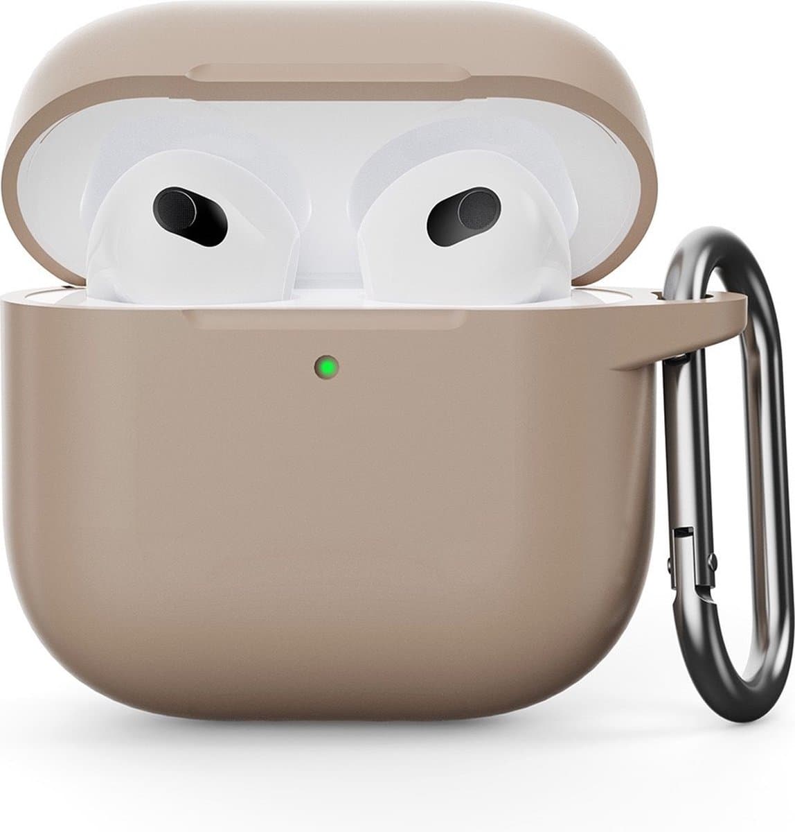 Coverup Hoesje - Geschikt voor AirPods 5 / 4 Hoesje - Coverup Siliconen AirPods Case met Sleutelhanger - Zand — afbeelding 1