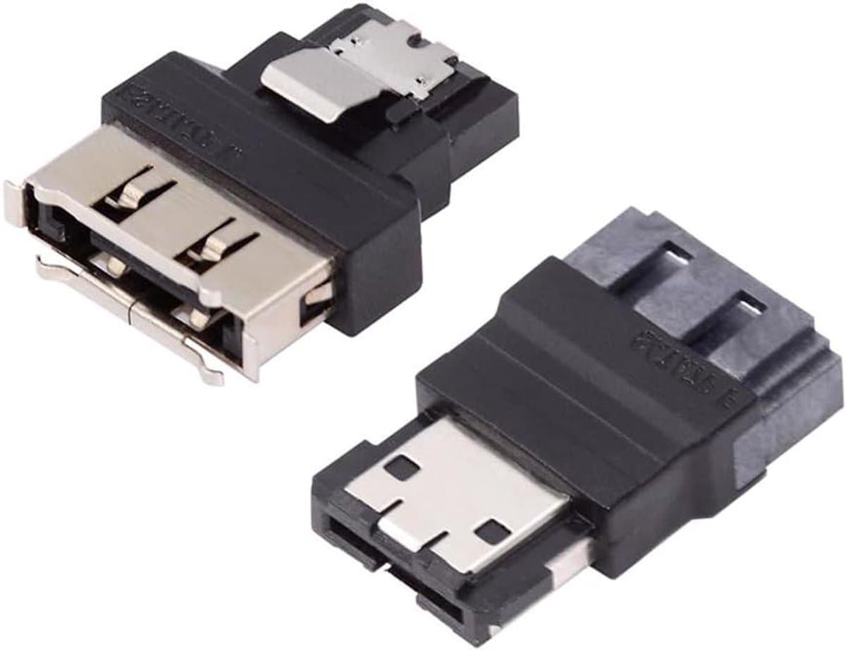 SATA ESATA Adapter - Converter Extender - Externe Opslag Uitbreiden - Met Gesp - 2 Stuks - Zwart — afbeelding 1