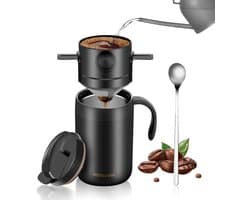 Daity Draagbare pour-over koffiekop — Pour-over koffieset — Draagbare koffiekit — Ideaal voor op reis — kamperen — op kantoor en backpacken