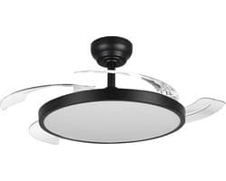 Plafondventilator met Lamp - Brinton Zenin - Aanpasbare Lichtkleur 3000K-4000K-6500K - Afstandsbediening - Dimbaar - Zwart