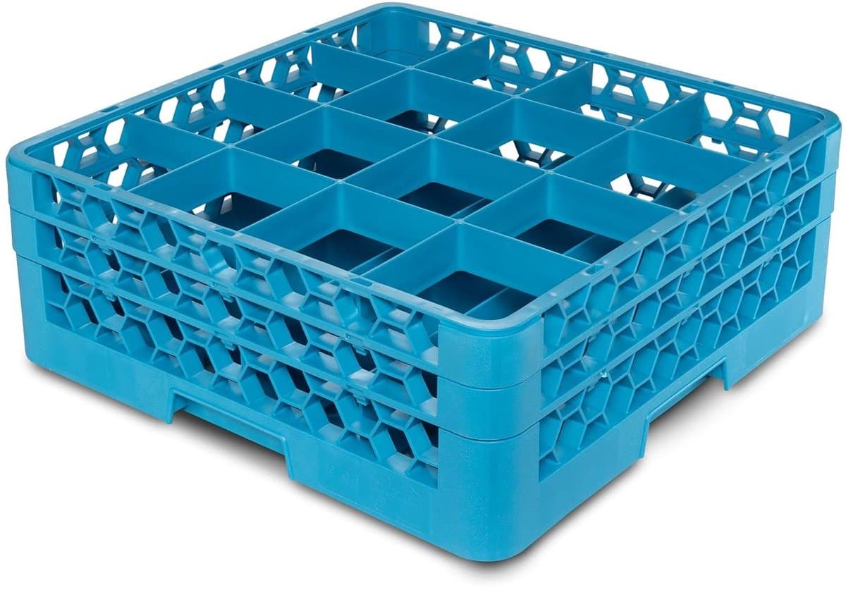 Glazen Rek - Vaatwasrek - Veilig Glazen Wassen - 16 Compartimenten - 7.12 Inch - Blauw — afbeelding 1