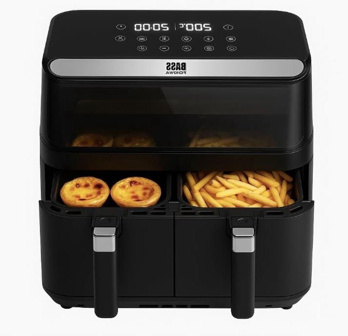 Dubbele Airfryer - Hete Lucht Frituur - Gezond Koken - Twee Zones - 8.5 Liter - Zwart — afbeelding 1