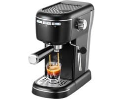 Seth Select Espressoapparaat 1100W – 15 Bar Koffiemachine met Melkopschuimer en 1,2L Reservoir - Cappuccino & Latte Maker - Zwart