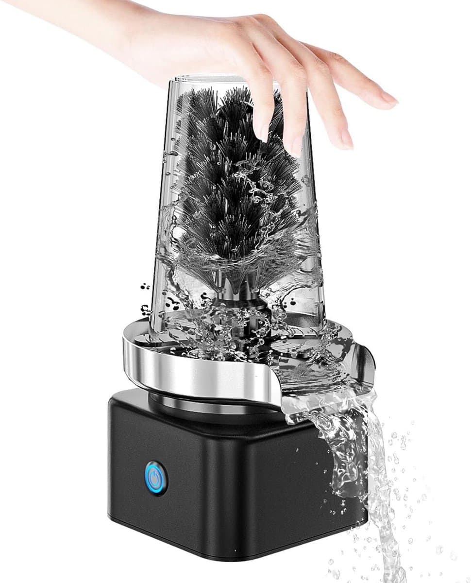Automatische Glasreiniger - Bekerspoeler - Snel Glazen Wassen - 360 Graden Reiniging - 600 Bekers Per Uur - Zilver — afbeelding 1