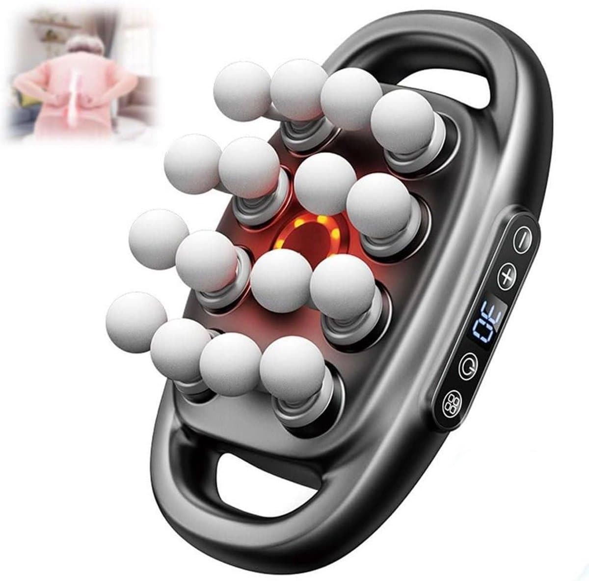 Massagepistool Set - Spierverlichter - Spierherstel Bevorderen - 30 Intensiteitsniveaus - 8/16 Koppen - Zwart — afbeelding 1