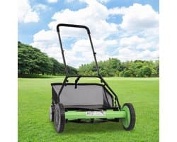 Handgrasmaaier - Duwmaaier Cilindermaaier - Gazon Onderhouden - Scherpe Messen - 50 cm Maaibreedte - Groen Zwart
