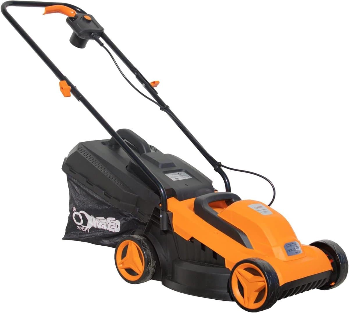Elektrische grasmaaier - Snoer grasmaaier - Gazon onderhoud - 1200 Watt vermogen - 33 cm snijbreedte - Oranje en Zwart — afbeelding 1