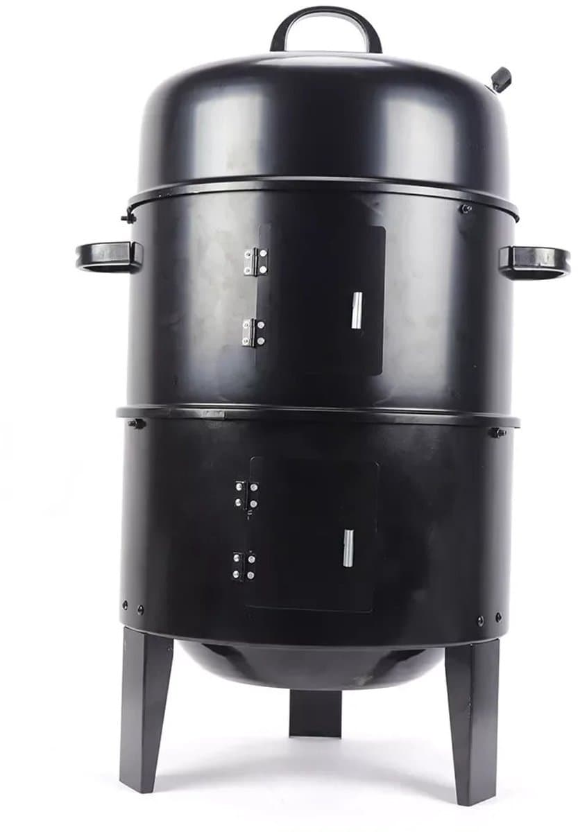 uJOY Houtskool barbecue - 3 in 1 - 2-laags - Houtskoolgrill - Multifunctioneel - Met thermometer - Draagbaar - Zwart — afbeelding 1