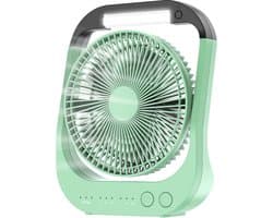 Camping ventilator 10000mAh oplaadbaar - Tafelventilator met LED lamp, timer, 4 snelheden en 180° rotatie