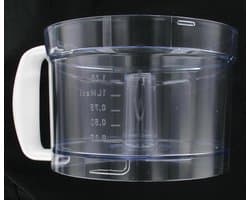 Mengkom - Kom voor keukenmachine - Keukenbereidingen - Inclusief mesjes houder - 15 liter - Wit